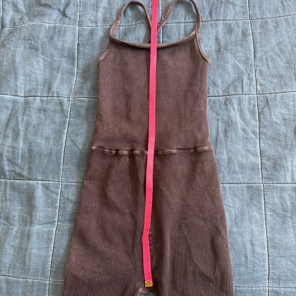 Free People Movement Happiness Runs Square Neck Onesie Size M/L - Picture 9 of 11